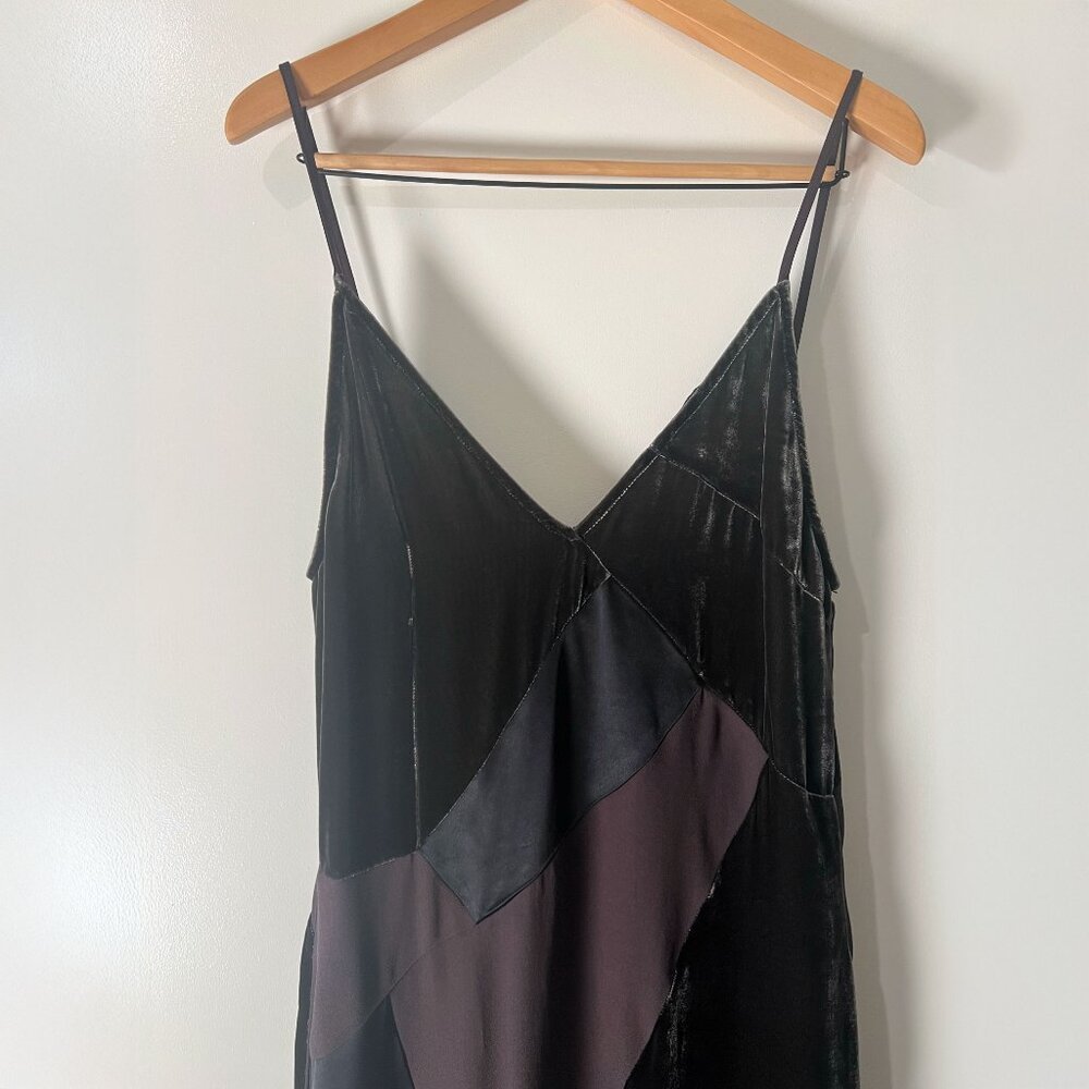 ZARA Studio AW21 Patchwork Velvet & Satin Slip Dress — Maxi, Spaghetti Straps, O - Picture 3 of 8